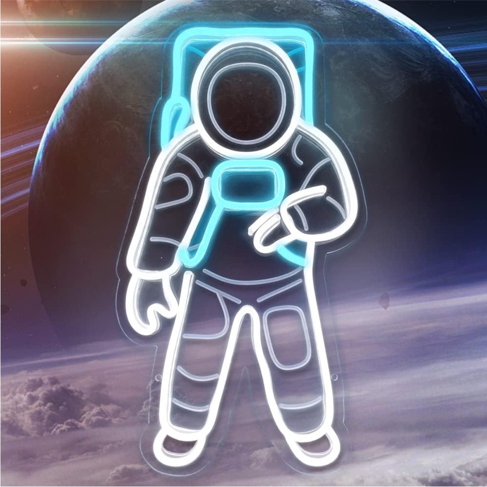 Neon Glowing Astronaut Space Galaxy Star Astronomy LED Wall Decor Light Gift - Picture 2 of 6